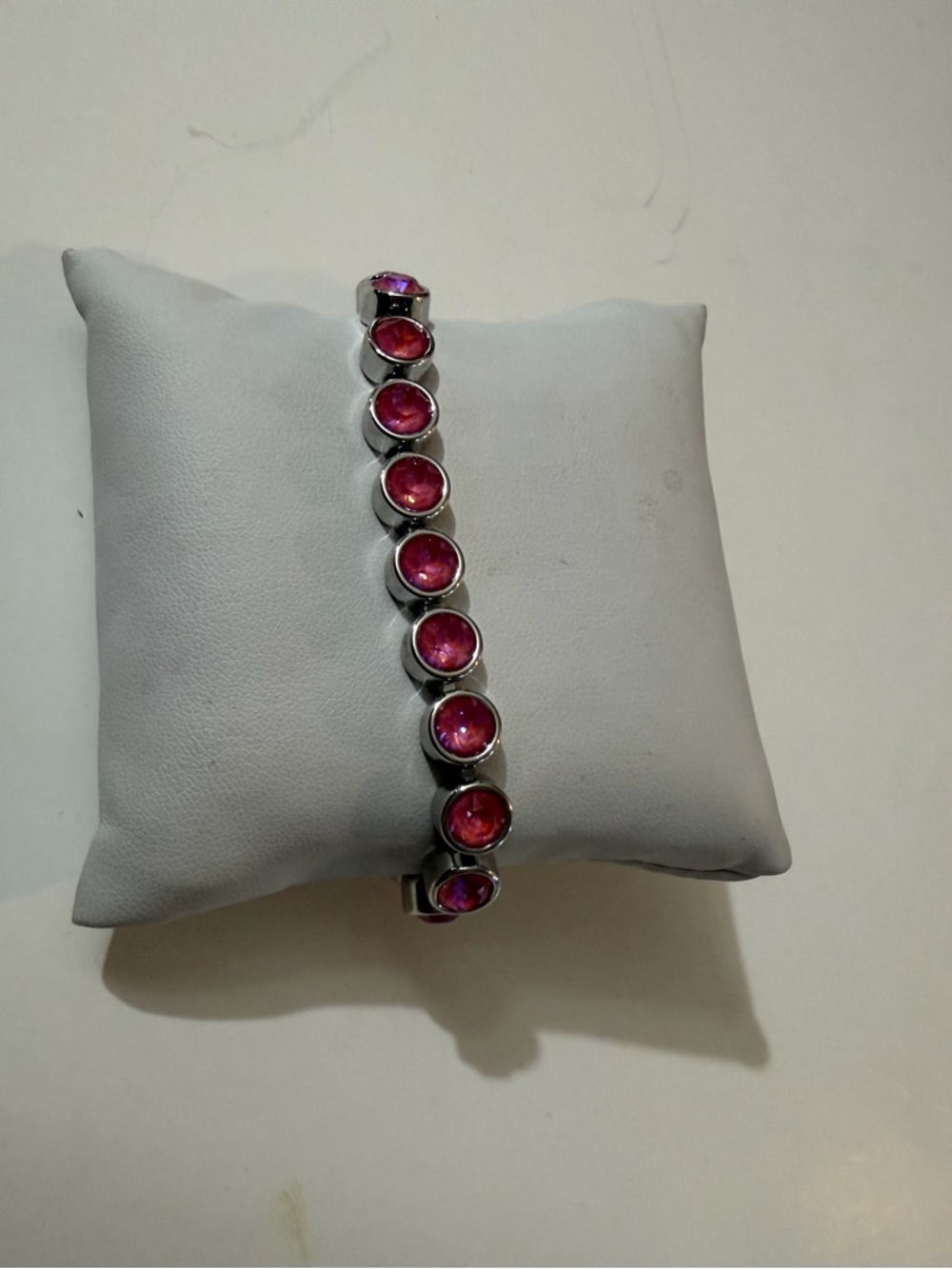 Touchstone Crystal Silver Bracelet with Pink crystals